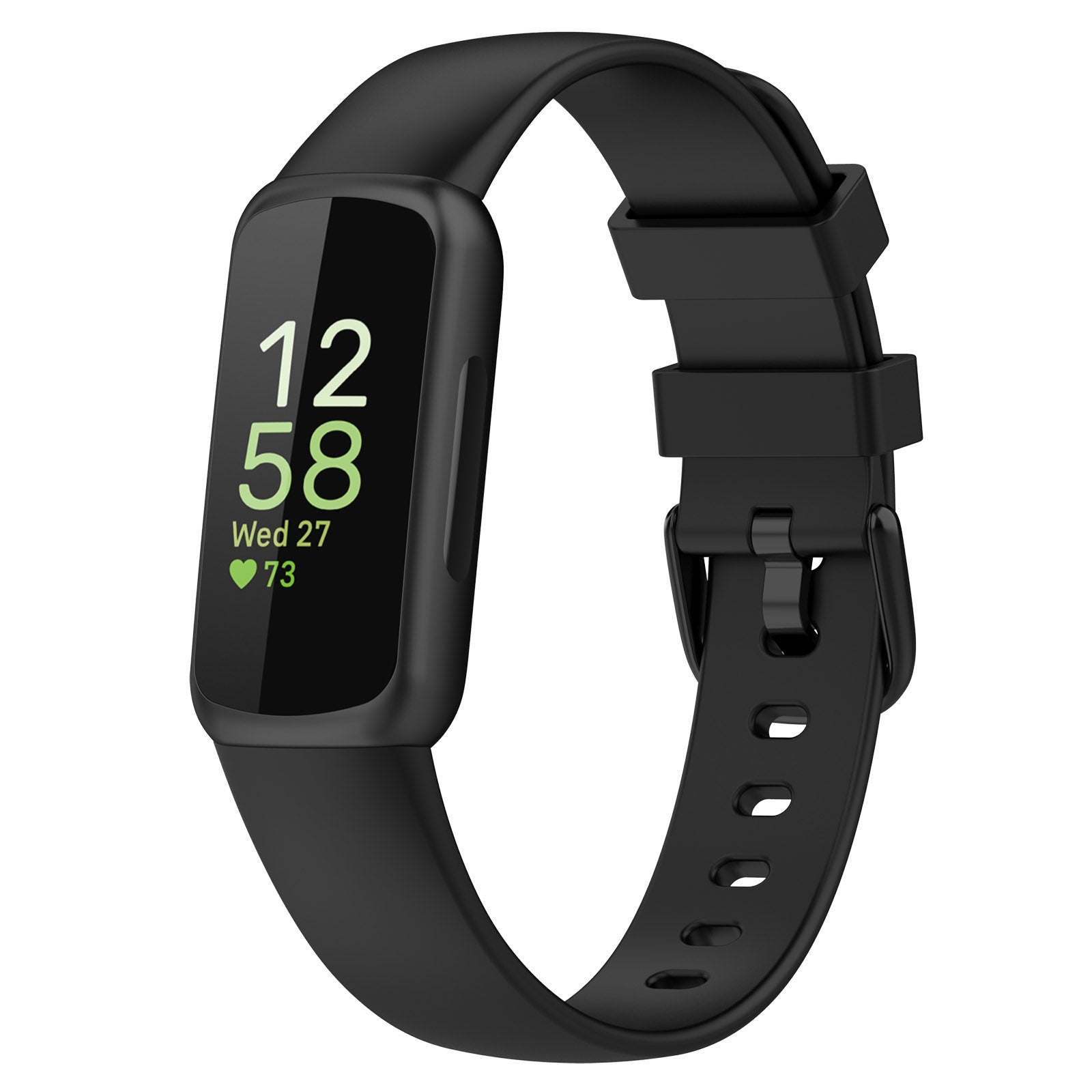For Fitbit Inspire 3 Silicone Wristband Sports Watch Strap, Size: L - Black For Fitbit Inspire 3 Silicone Wristband Sports Watch Strap, Size: L - Black
